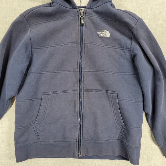 The North Face Kids Boys Hoodie Large Blue Full Zip Sherpa Fleece Lined Hoodie - Picture 2 of 16